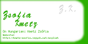 zsofia kmetz business card