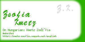 zsofia kmetz business card